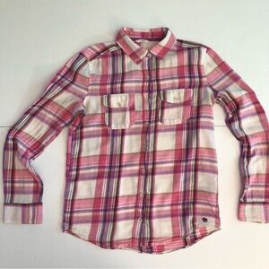 Aeropostale Girls Pink/Purple Plaid Shirt Size M